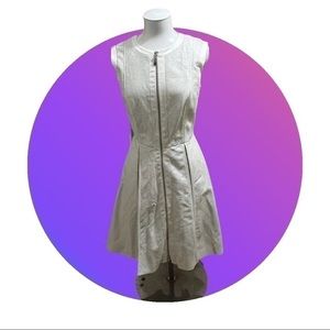 Brand New Bebe Gorgeous White Zip Up Leather Dress Size Small